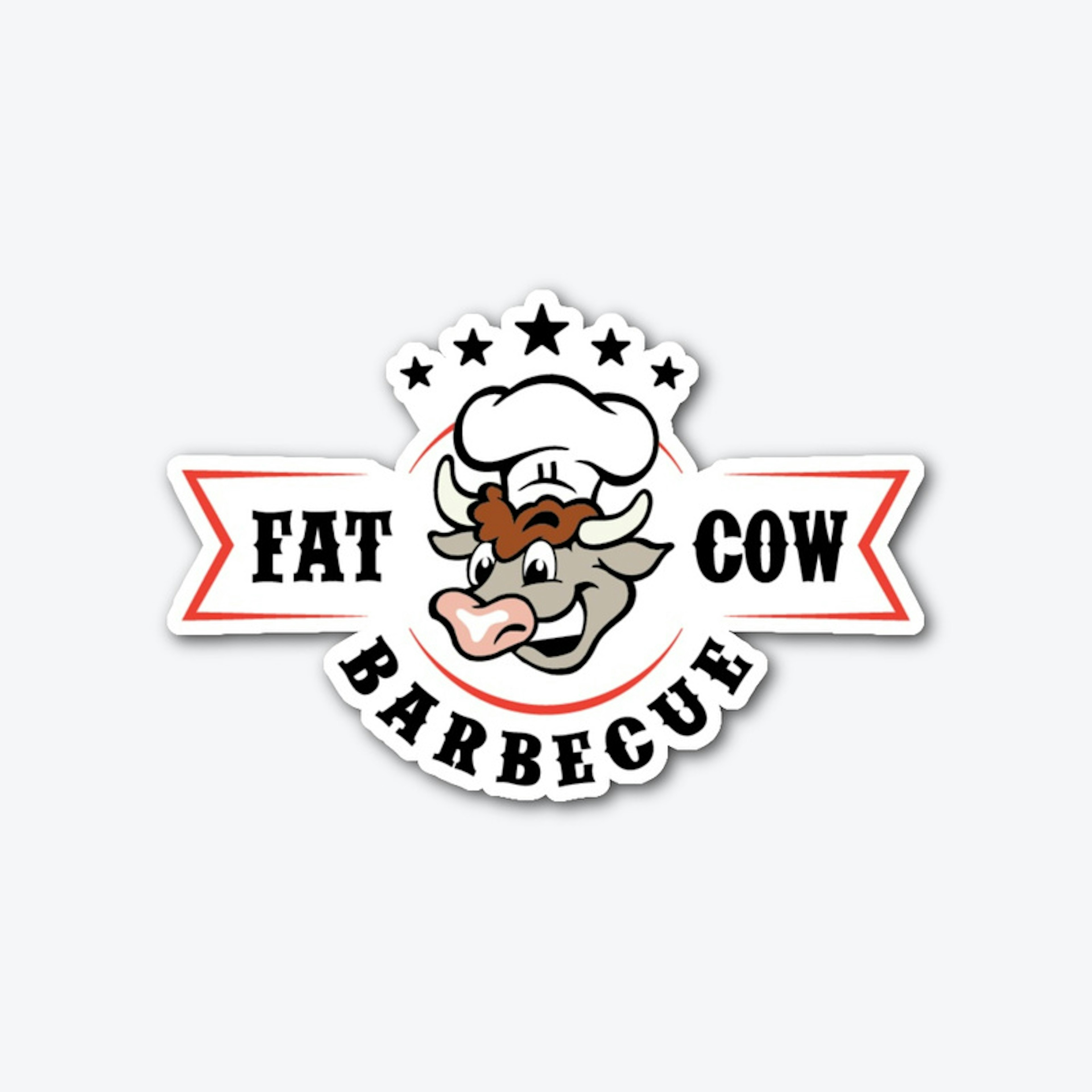 Fat Cow Barbecue Die Cut Sticker